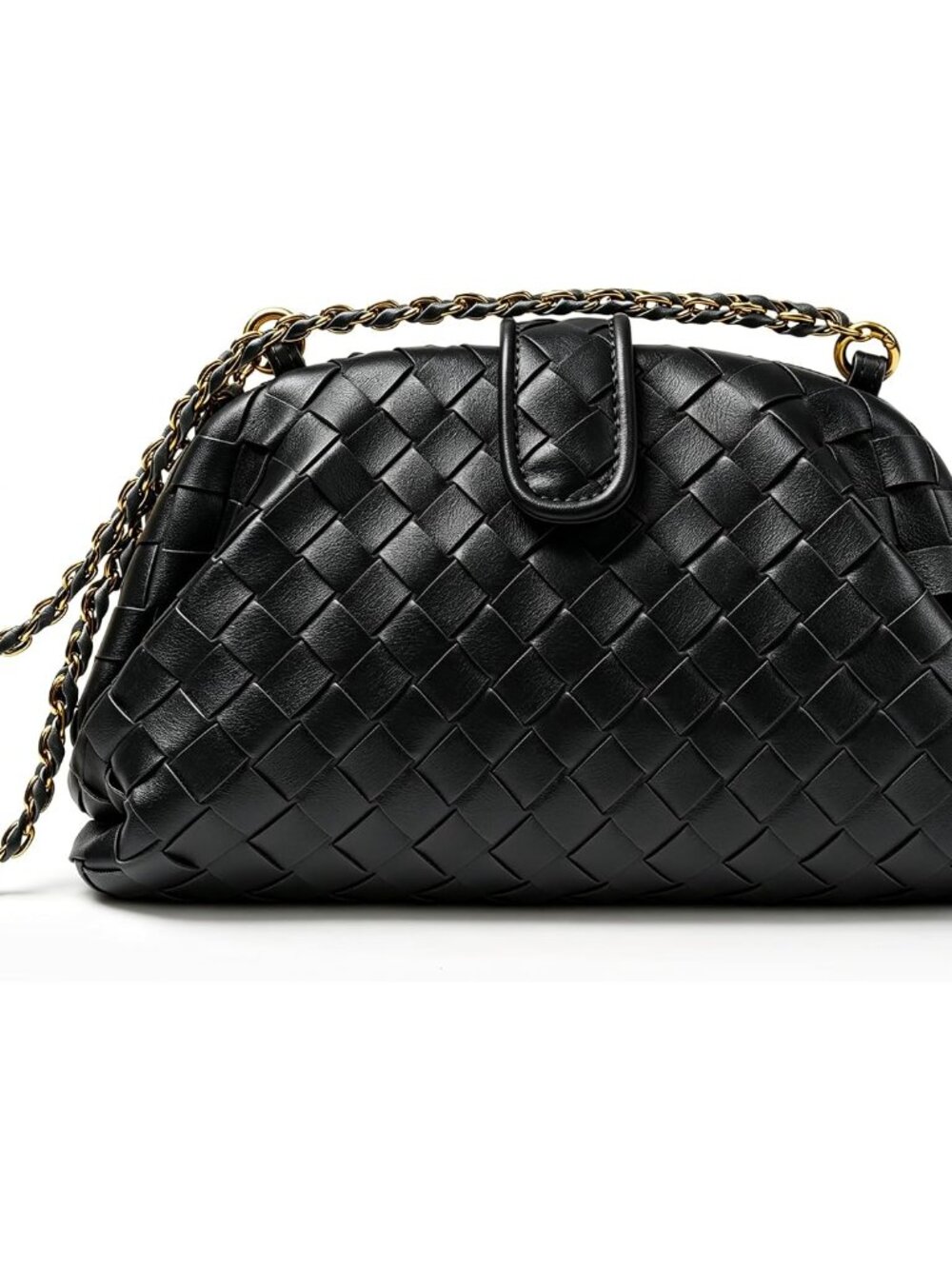 Woven Evening Bag for Women Woven Leather Dumpling Clutch Crossbody Handbag Shou